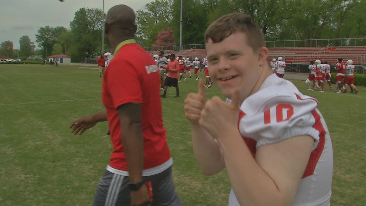 Chad Underwood after scoring touchdown with Butler Football
